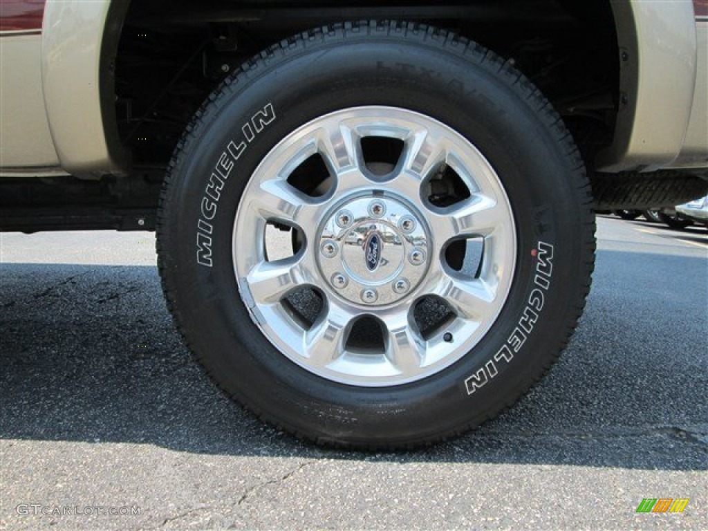 2011 F350 Super Duty Lariat Crew Cab 4x4 - Royal Red Metallic / Adobe photo #8