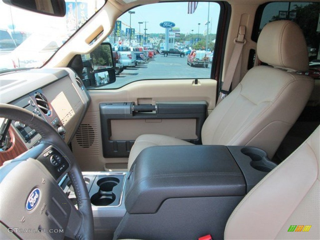 2011 F350 Super Duty Lariat Crew Cab 4x4 - Royal Red Metallic / Adobe photo #15