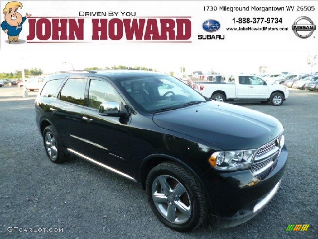 2012 Durango Citadel AWD - Brilliant Black Crystal Pearl / Black photo #1