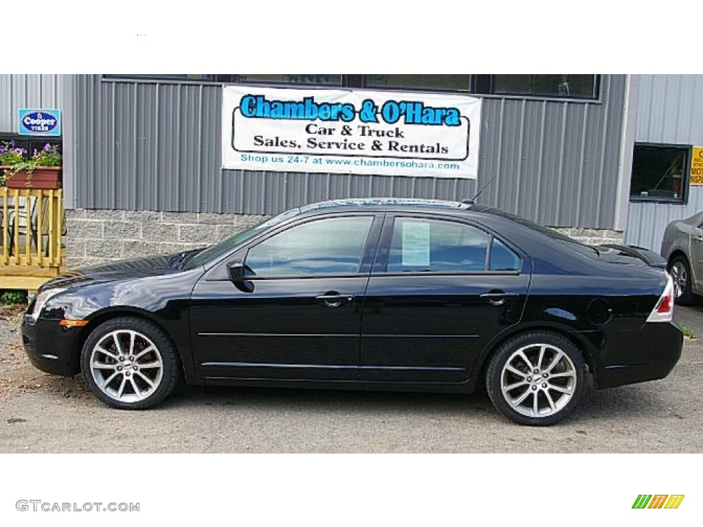 2008 Fusion SE - Black Ebony / Charcoal Black/Red photo #2