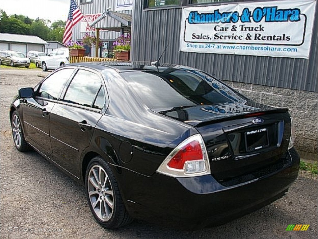2008 Fusion SE - Black Ebony / Charcoal Black/Red photo #7