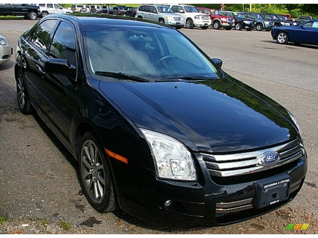 2008 Fusion SE - Black Ebony / Charcoal Black/Red photo #11