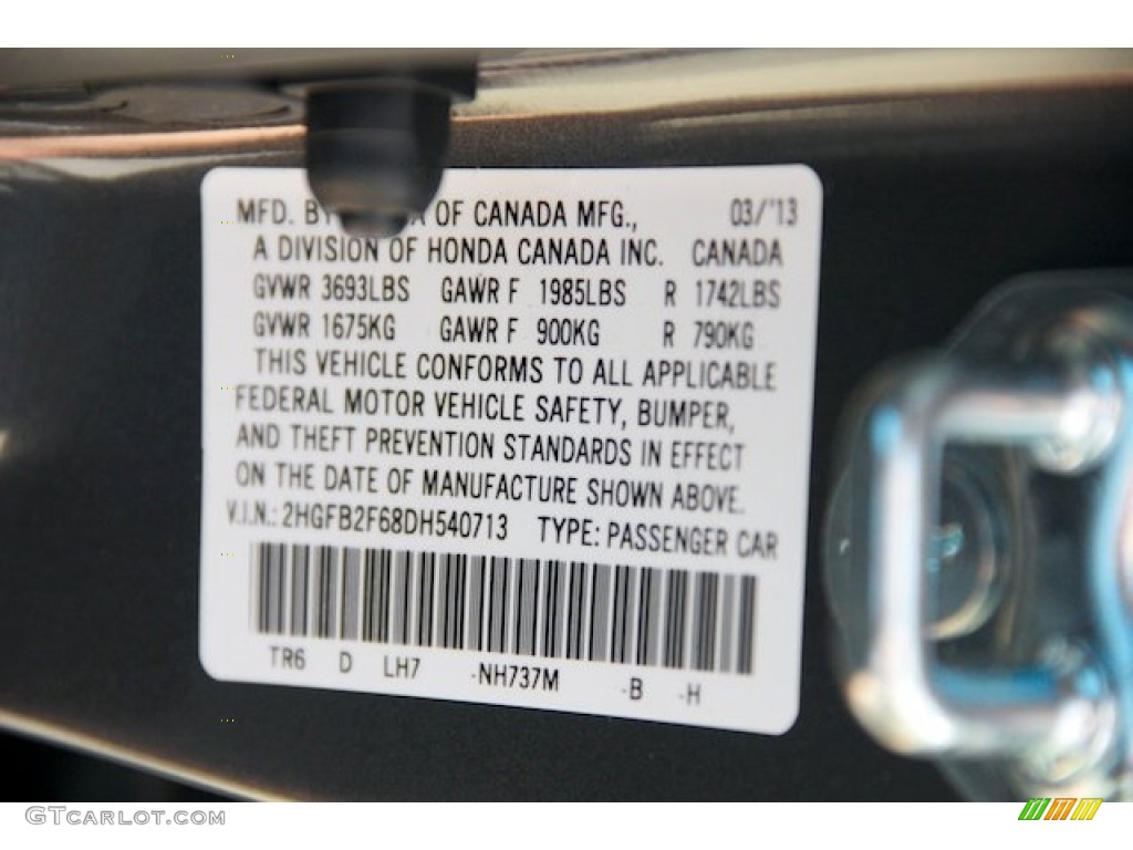 2013 Civic HF Sedan - Polished Metal Metallic / Gray photo #19