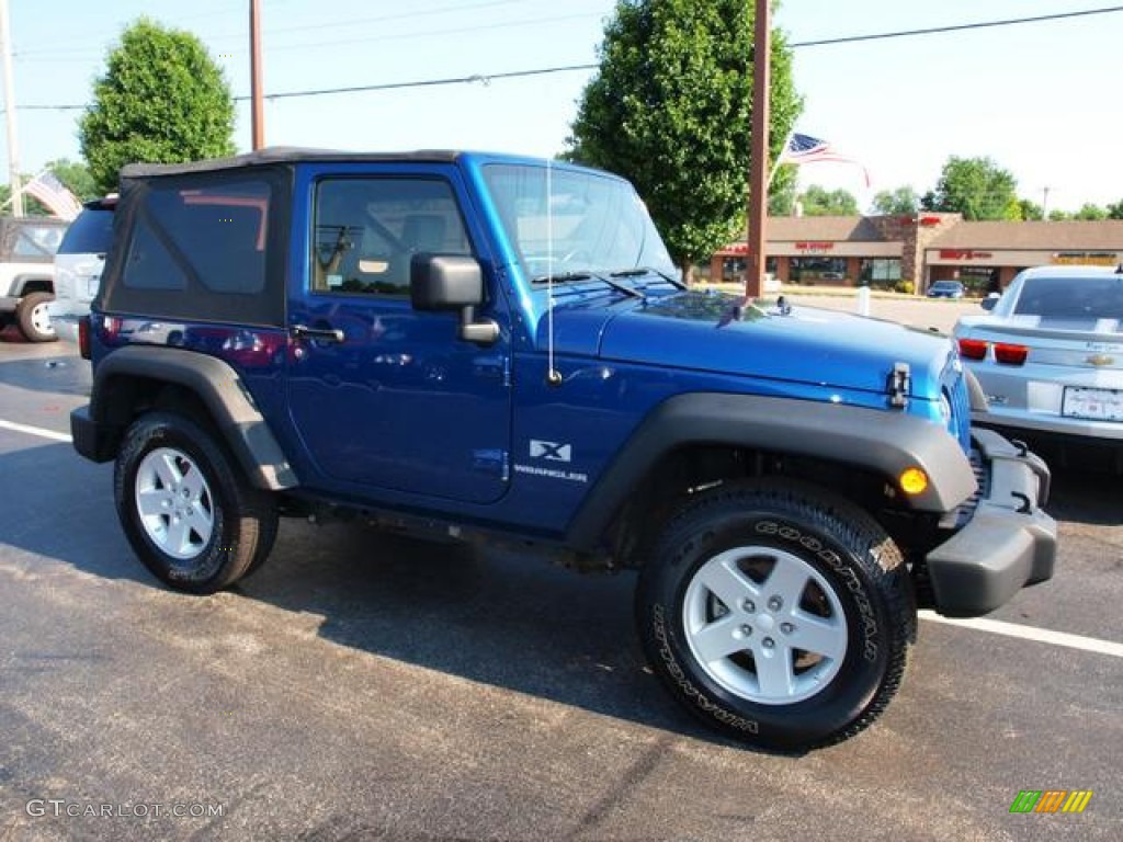 2009 Wrangler X 4x4 - Deep Water Blue Pearl Coat / Dark Slate Gray/Medium Slate Gray photo #2