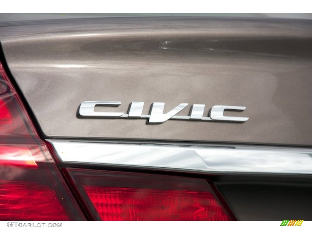 2013 Civic LX Sedan - Urban Titanium Metallic / Beige photo #4
