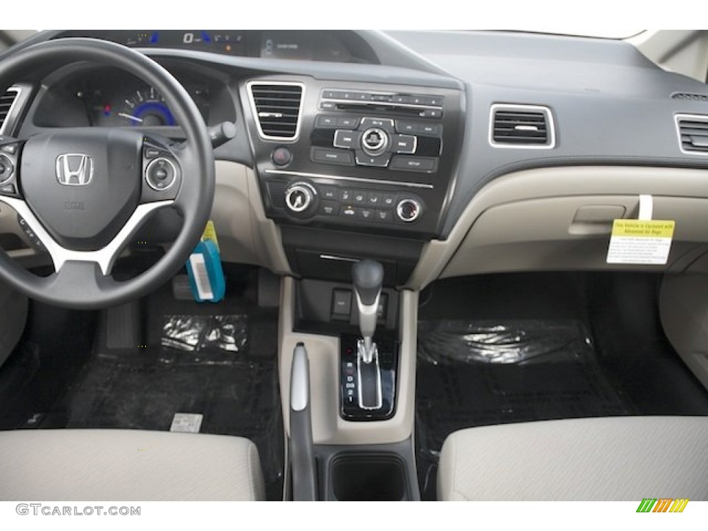 2013 Civic LX Sedan - Urban Titanium Metallic / Beige photo #12