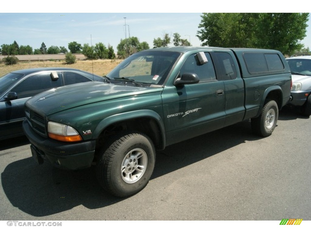 2000 Dakota Sport Extended Cab 4x4 - Forest Green Pearl / Mist Gray photo #4