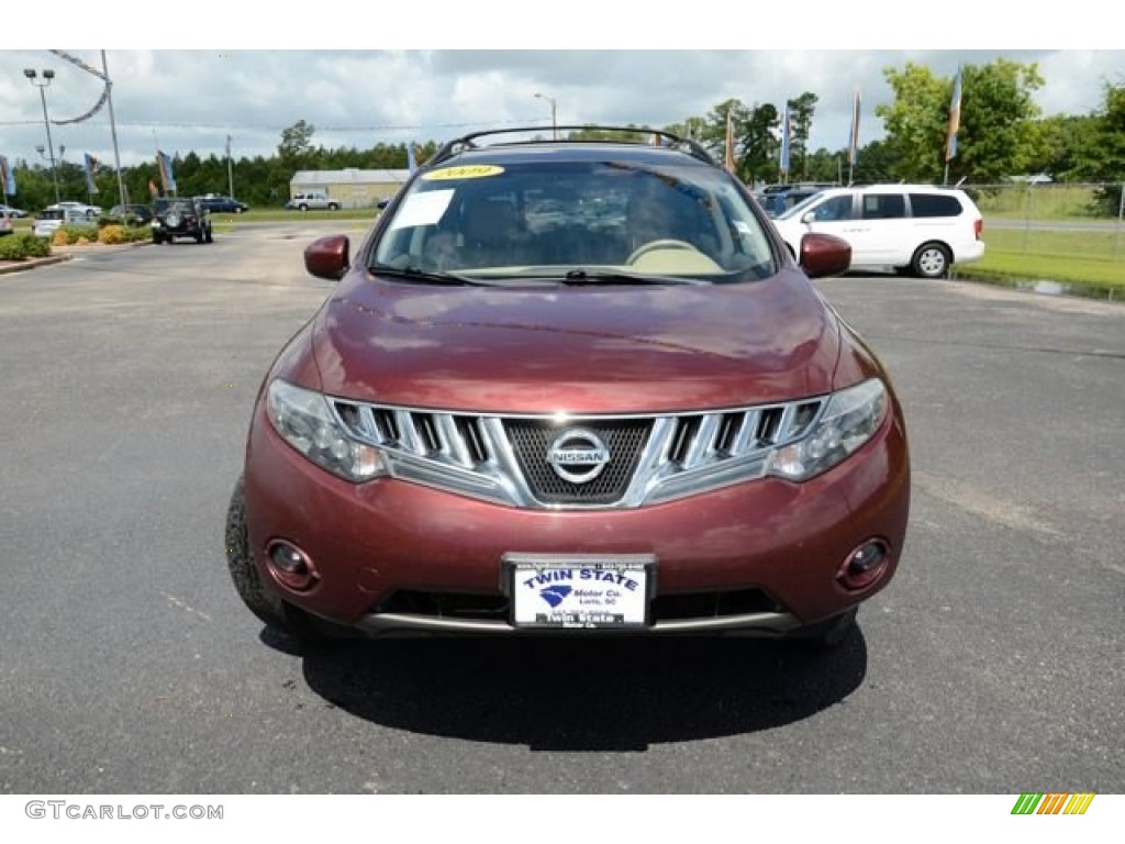 2009 Murano SL AWD - Merlot Metallic / Beige photo #2