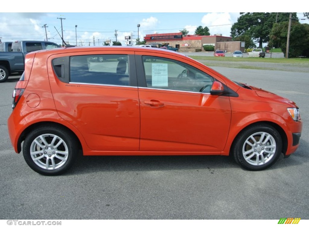 Inferno Orange Metallic 2012 Chevrolet Sonic LT Hatch Exterior Photo #83165407