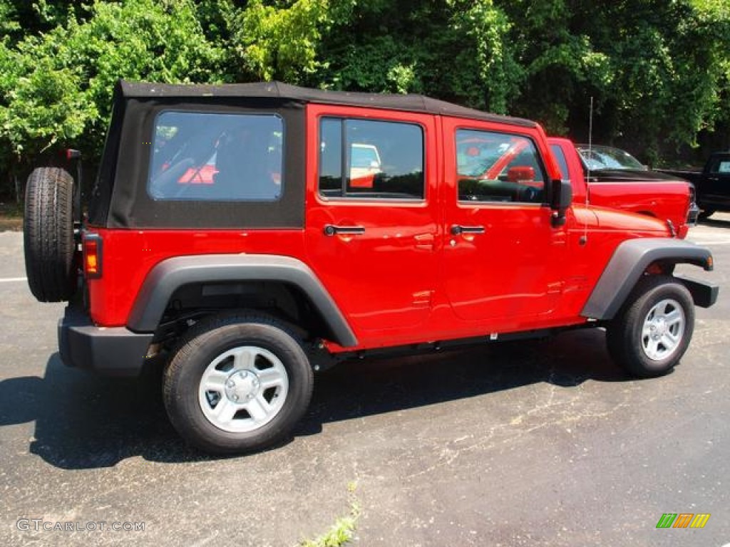 2013 Wrangler Unlimited Sport 4x4 - Rock Lobster Red / Black photo #3