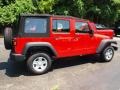2013 Rock Lobster Red Jeep Wrangler Unlimited Sport 4x4  photo #3