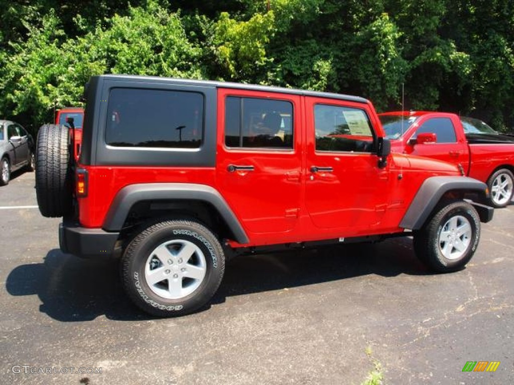 2013 Wrangler Unlimited Sport 4x4 - Rock Lobster Red / Black photo #3