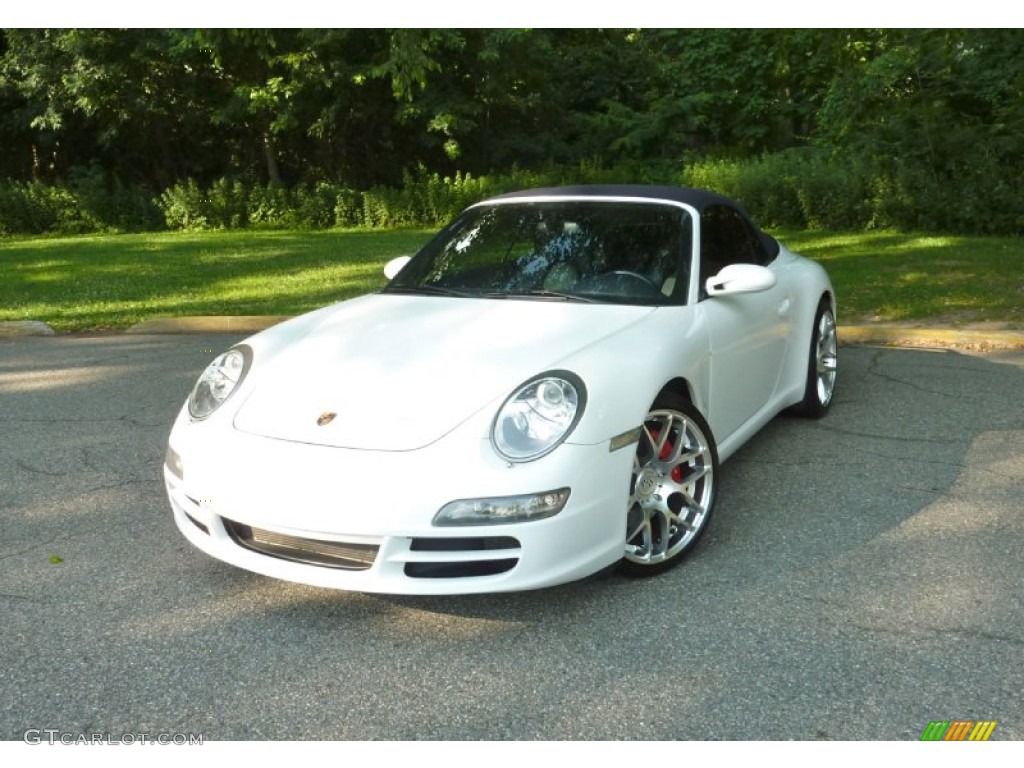 2007 911 Carrera S Cabriolet - Carrara White / Sea Blue photo #3