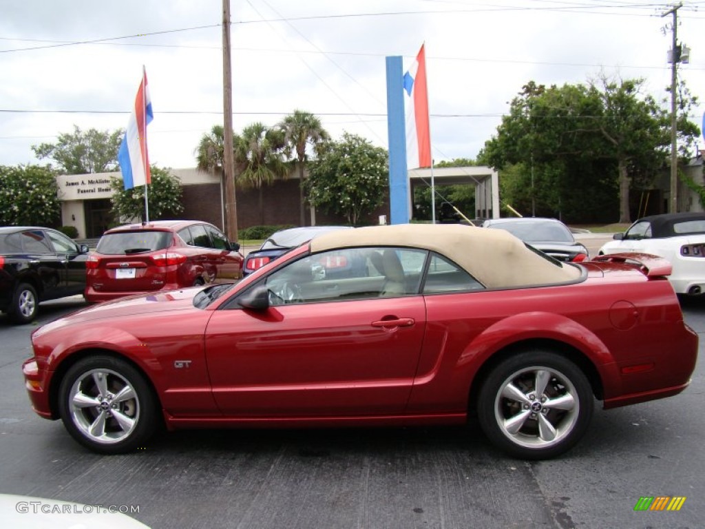 2006 Mustang GT Premium Convertible - Redfire Metallic / Light Parchment photo #5