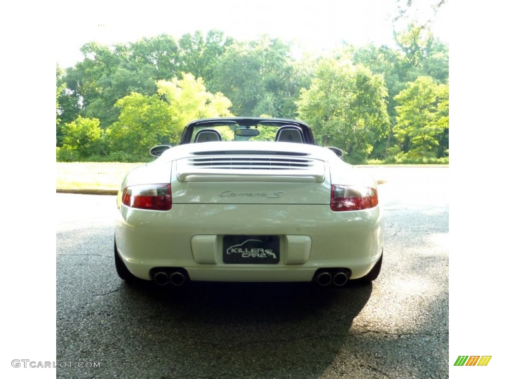 2007 911 Carrera S Cabriolet - Carrara White / Sea Blue photo #6