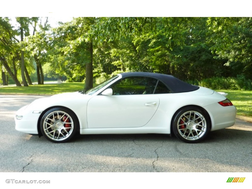 2007 911 Carrera S Cabriolet - Carrara White / Sea Blue photo #11