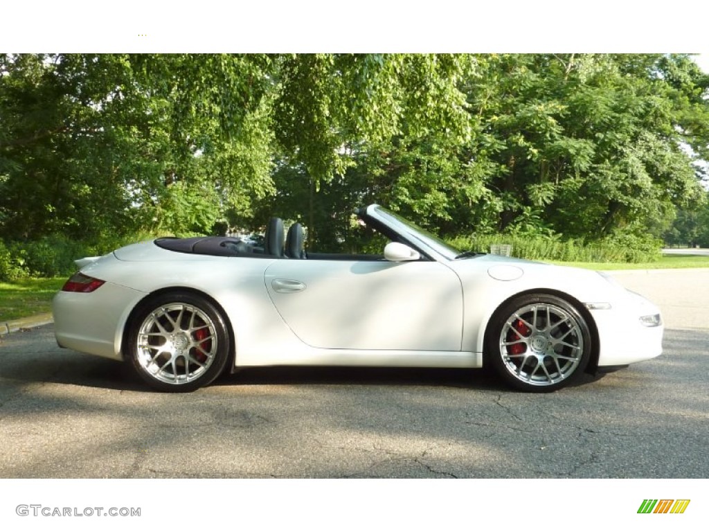 2007 911 Carrera S Cabriolet - Carrara White / Sea Blue photo #14