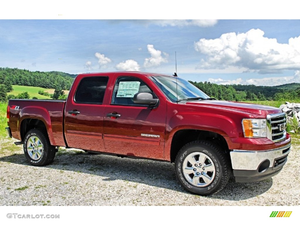 2013 Sierra 1500 SLE Crew Cab 4x4 - Sonoma Red Metallic / Ebony photo #4