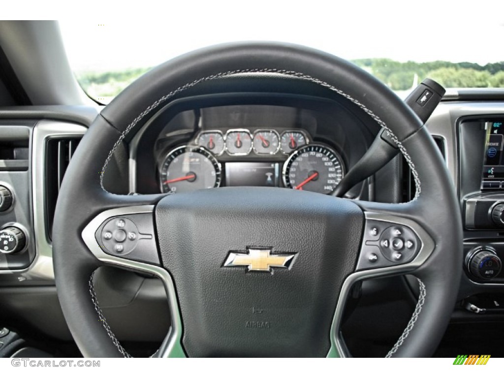 2014 Chevrolet Silverado 1500 LT Z71 Crew Cab 4x4 Jet Black Steering Wheel Photo #83175170
