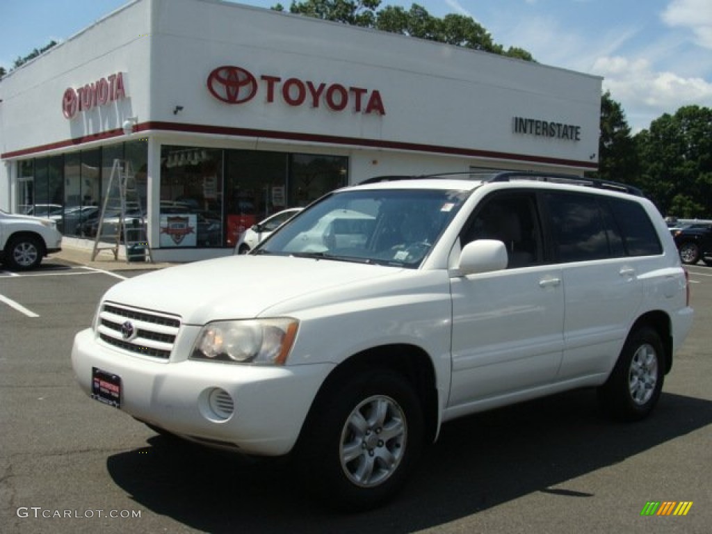 2003 Highlander V6 4WD - Super White / Charcoal photo #1