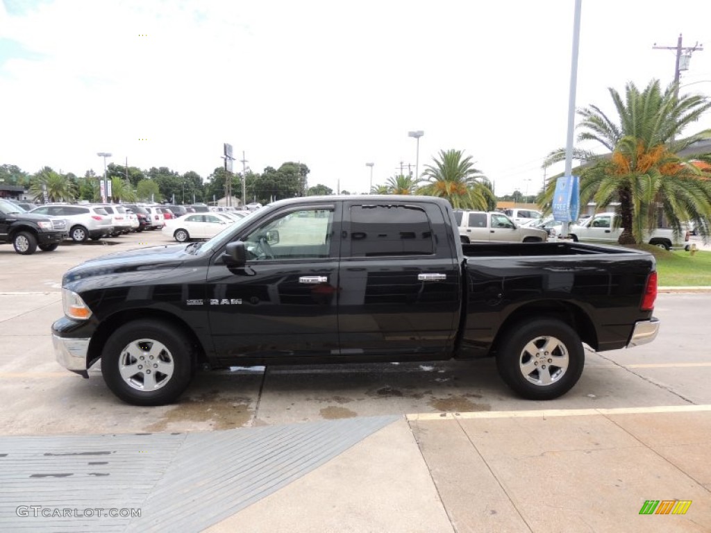 2009 Ram 1500 SLT Crew Cab - Brilliant Black Crystal Pearl / Dark Slate/Medium Graystone photo #5