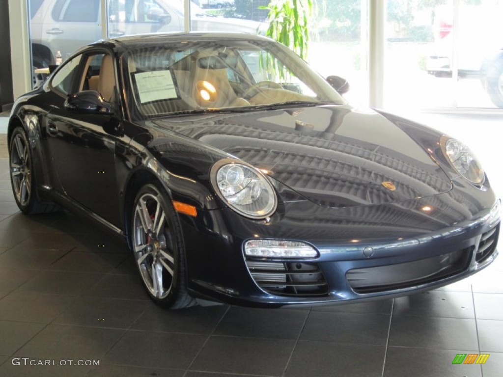 2012 911 Carrera Coupe - Dark Blue Metallic / Sand Beige photo #3