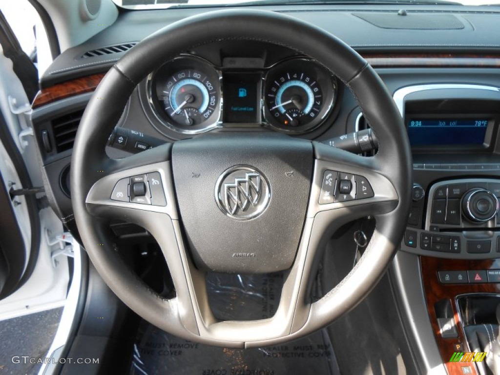 2010 Buick LaCrosse CXL Ebony Steering Wheel Photo #83192090