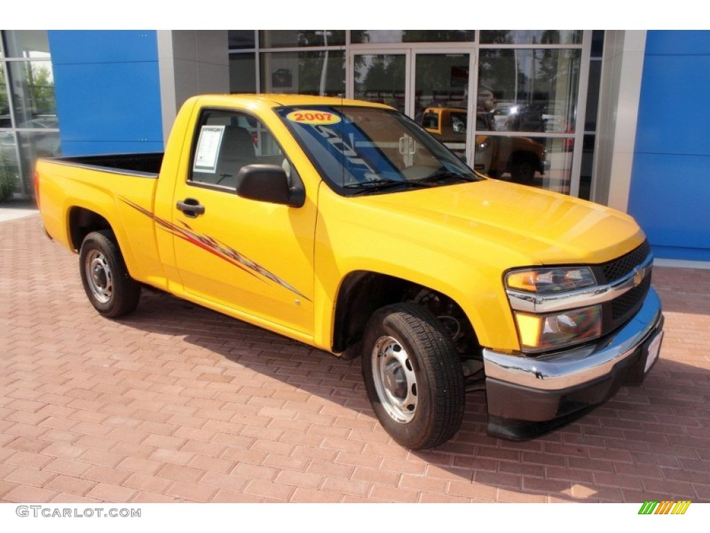 2007 Colorado LS Regular Cab - Yellow / Medium Pewter photo #12