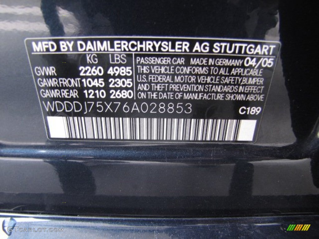 2006 CLS 500 - Capri Blue Metallic / Black photo #61