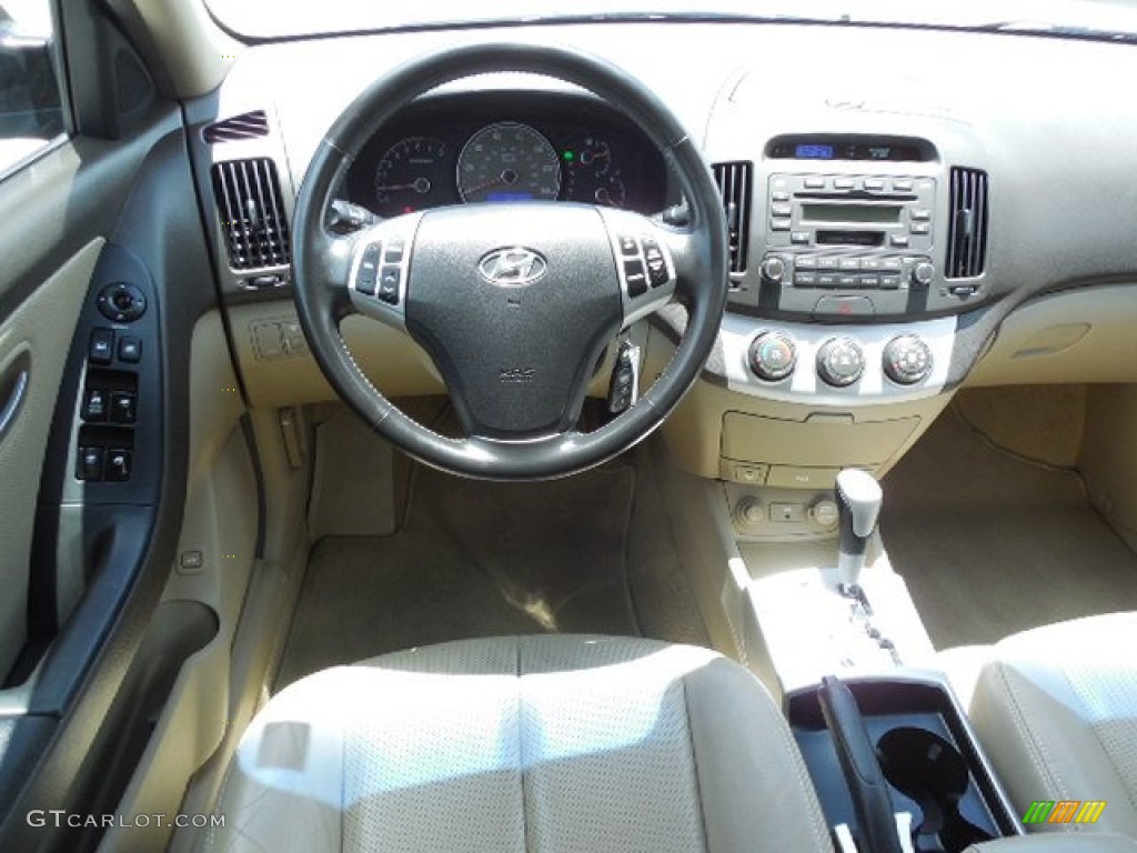 2007 Elantra Limited Sedan - Purple Rain / Beige photo #6