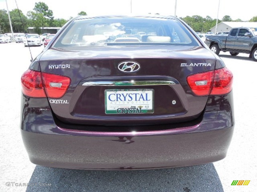 2007 Elantra Limited Sedan - Purple Rain / Beige photo #7