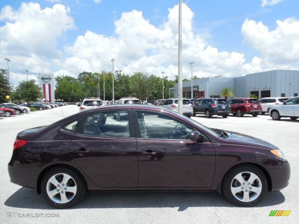 2007 Elantra Limited Sedan - Purple Rain / Beige photo #9