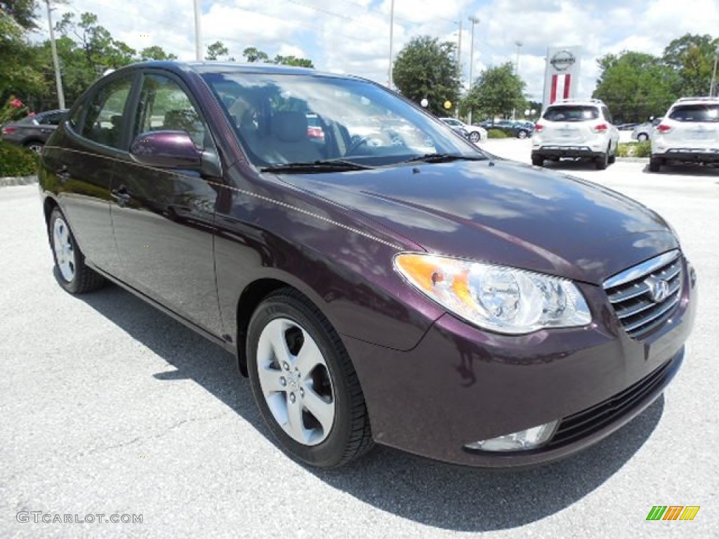 2007 Elantra Limited Sedan - Purple Rain / Beige photo #10