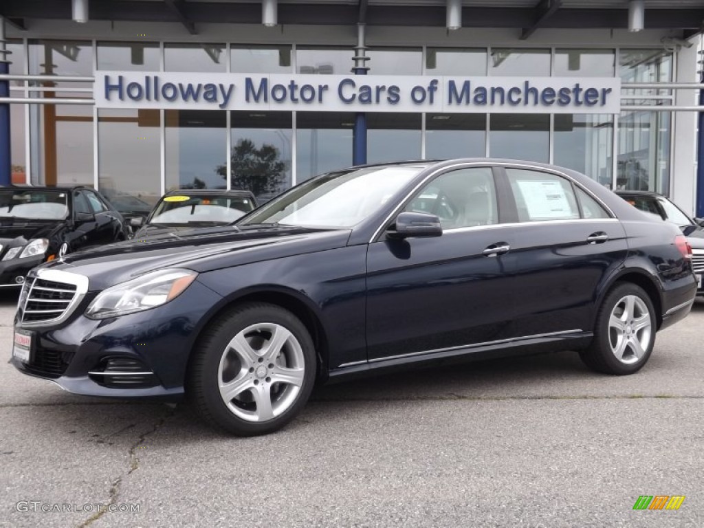 2014 E 350 4Matic Sedan - Lunar Blue Metallic / Silk Beige/Espresso Brown photo #1