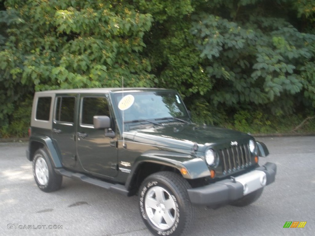 2010 Wrangler Unlimited Sahara 4x4 - Natural Green Pearl / Dark Slate Gray/Medium Slate Gray photo #1