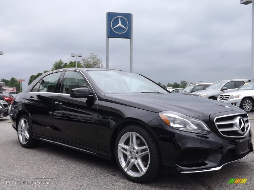 2014 E 350 4Matic Sport Sedan - Black / Silk Beige/Espresso Brown photo #3