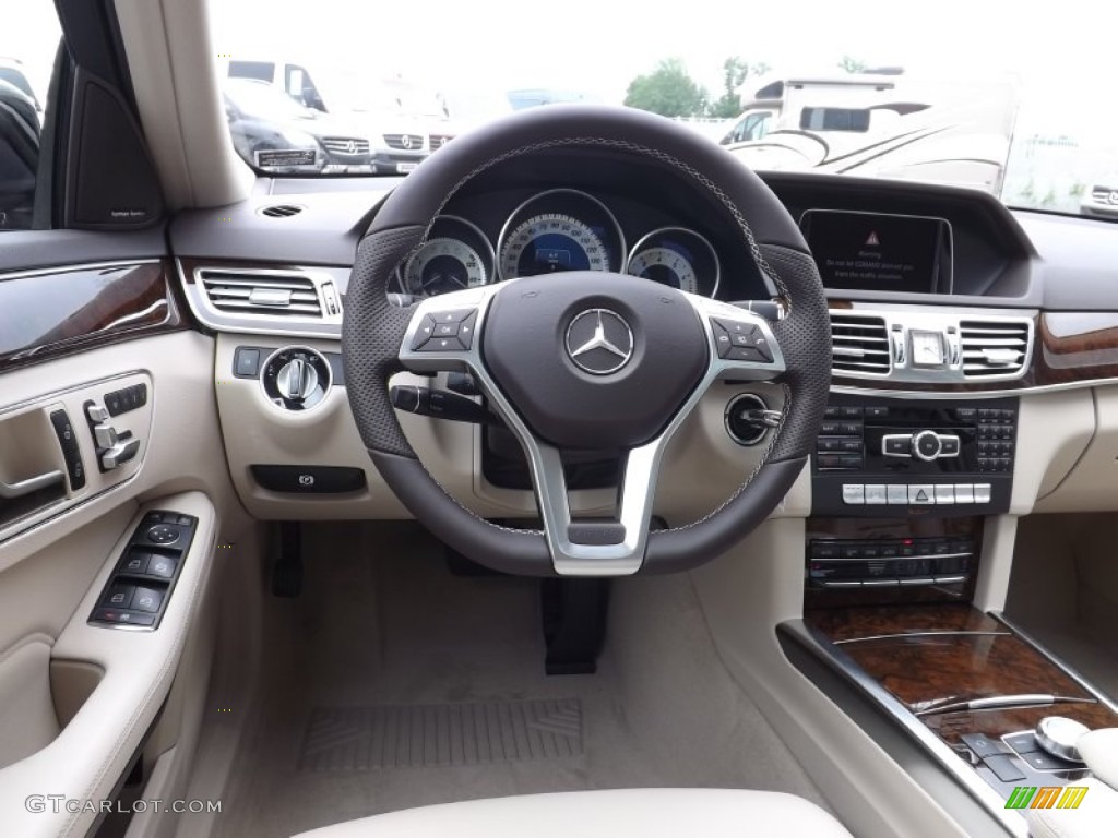 2014 E 350 4Matic Sport Sedan - Black / Silk Beige/Espresso Brown photo #7