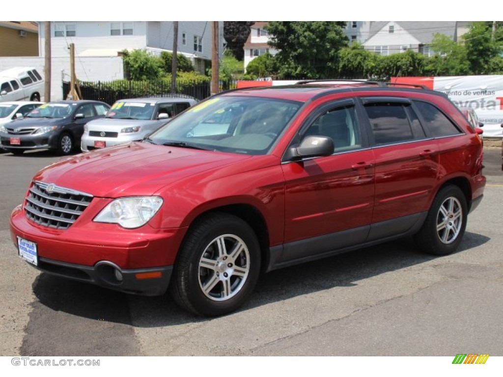 2008 Pacifica Touring AWD - Inferno Red Crystal Pearlcoat / Pastel Slate Gray photo #3