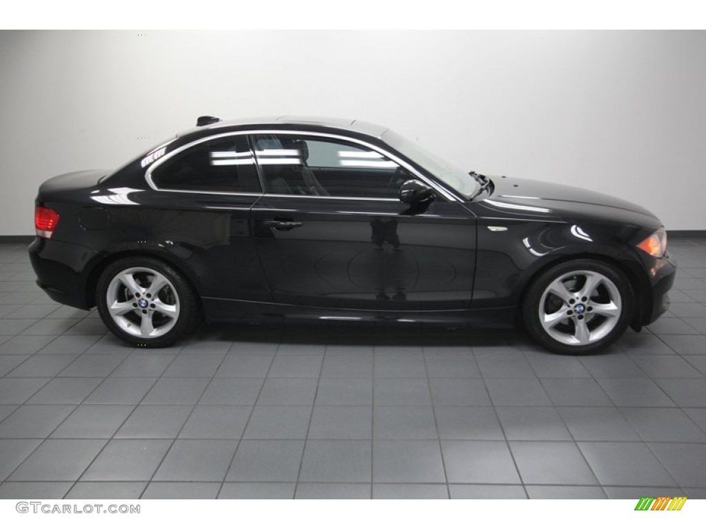 2009 1 Series 128i Coupe - Black Sapphire Metallic / Terracotta photo #7
