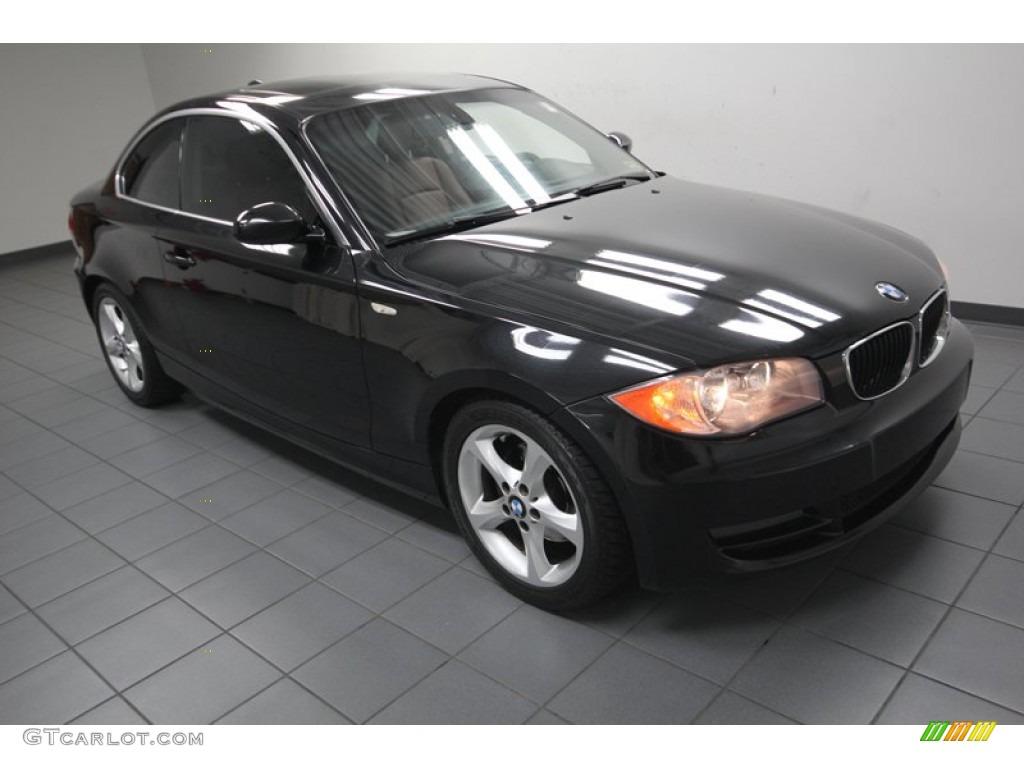 Black Sapphire Metallic 2009 BMW 1 Series 128i Coupe Exterior Photo #83220149