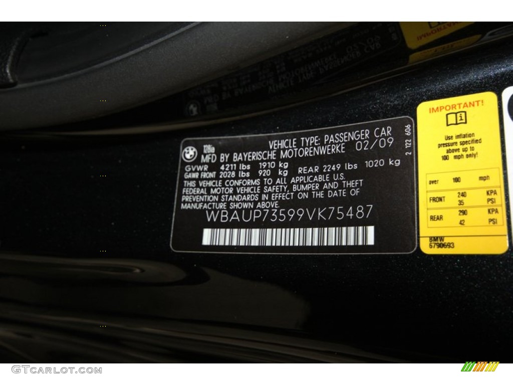 2009 1 Series 128i Coupe - Black Sapphire Metallic / Terracotta photo #9