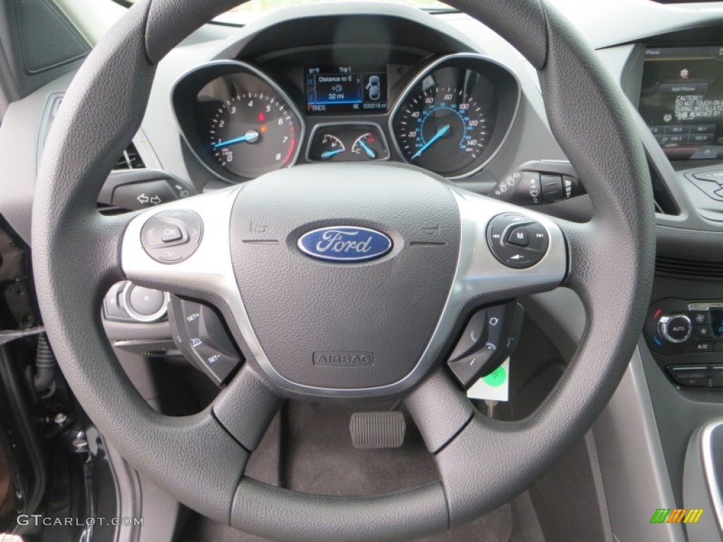 2014 Ford Escape SE 1.6L EcoBoost Charcoal Black Steering Wheel Photo #83220380