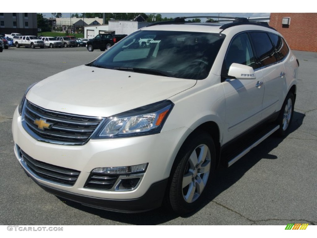 2014 Traverse LTZ - White Diamond Tricoat / Ebony photo #2