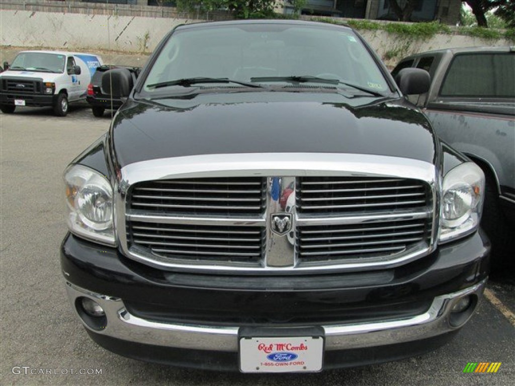 2008 Ram 1500 Lone Star Edition Quad Cab - Brilliant Black Crystal Pearl / Medium Slate Gray photo #2