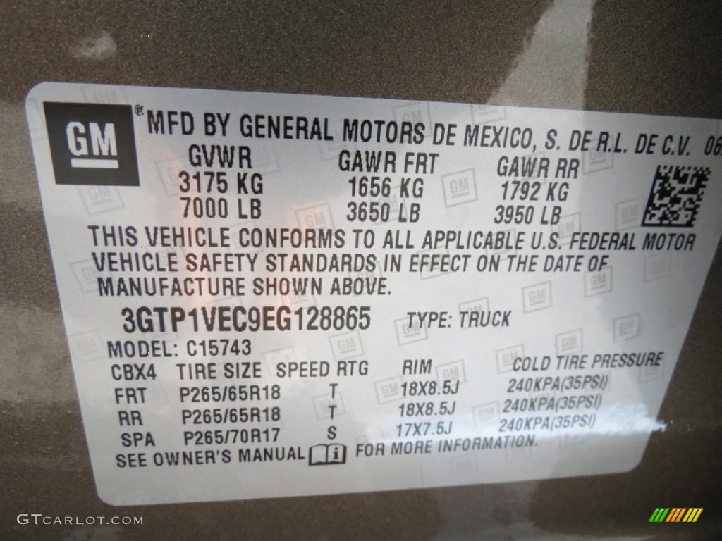 2014 GMC Sierra 1500 SLT Crew Cab Info Tag Photo #83222184