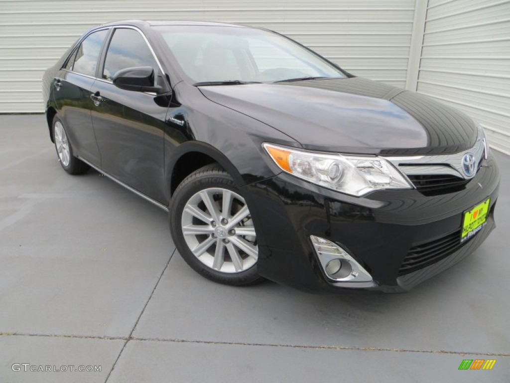 2013 Camry Hybrid XLE - Attitude Black Metallic / Light Gray photo #2