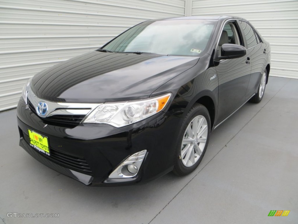 2013 Camry Hybrid XLE - Attitude Black Metallic / Light Gray photo #7