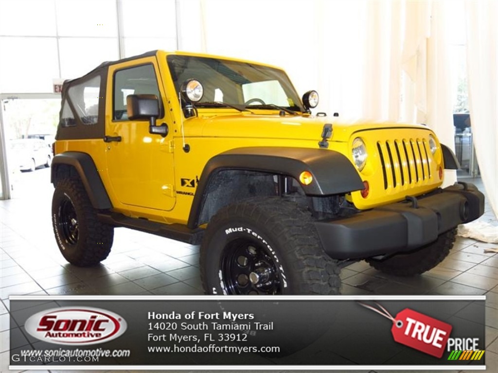 2008 Wrangler X 4x4 - Detonator Yellow / Dark Slate Gray/Medium Slate Gray photo #1