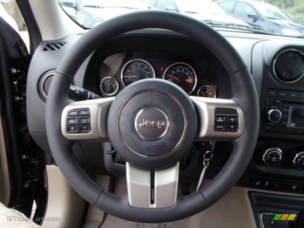 2014 Jeep Patriot Limited 4x4 Dark Slate Gray/Light Pebble Steering Wheel Photo #83228447