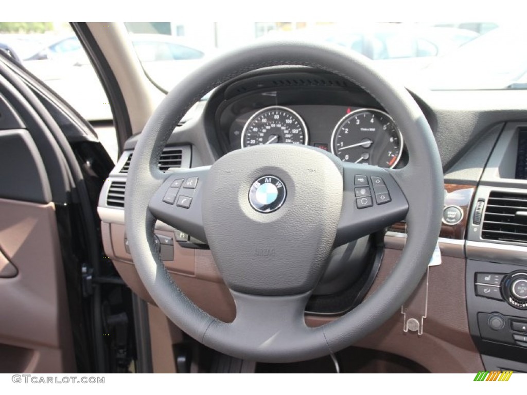 2013 BMW X5 xDrive 35i Tobacco Steering Wheel Photo #83229890